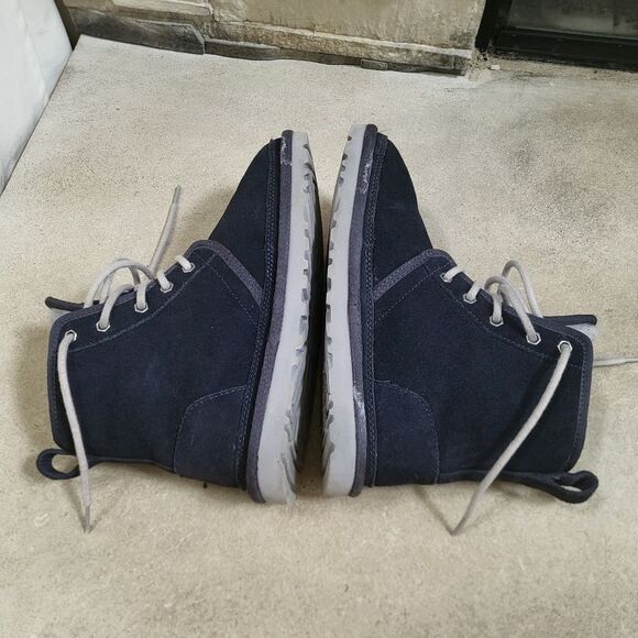 UGG Australia Harkley US Size 5 True Navy Mens Suede BOOTS - Picture 9 of 11